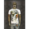 Shiroi neko rock skull microphone flames t-shirt nwt mq front